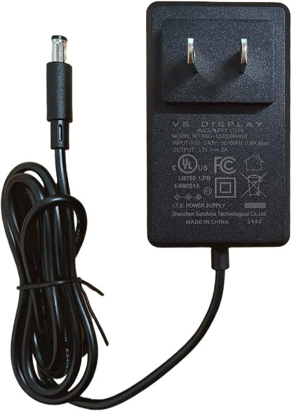 VSDISPLAY Power Adapter, AC 100-240V Input to 12V DC 2A Output, Power...