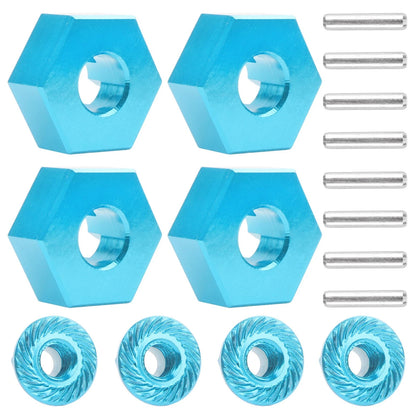 GDOOL for H16BM RC Car Upgrade Aluminum Wheel Hex 16440 & Pins M20101 & Blue