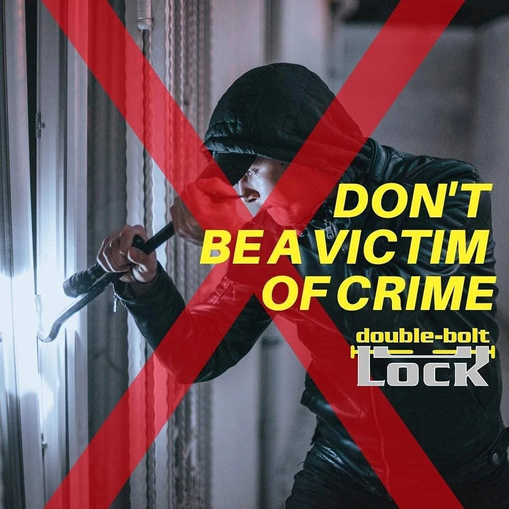 Double Bolt Lock for Sliding Glass Doors - ly Patented - Advanced Black