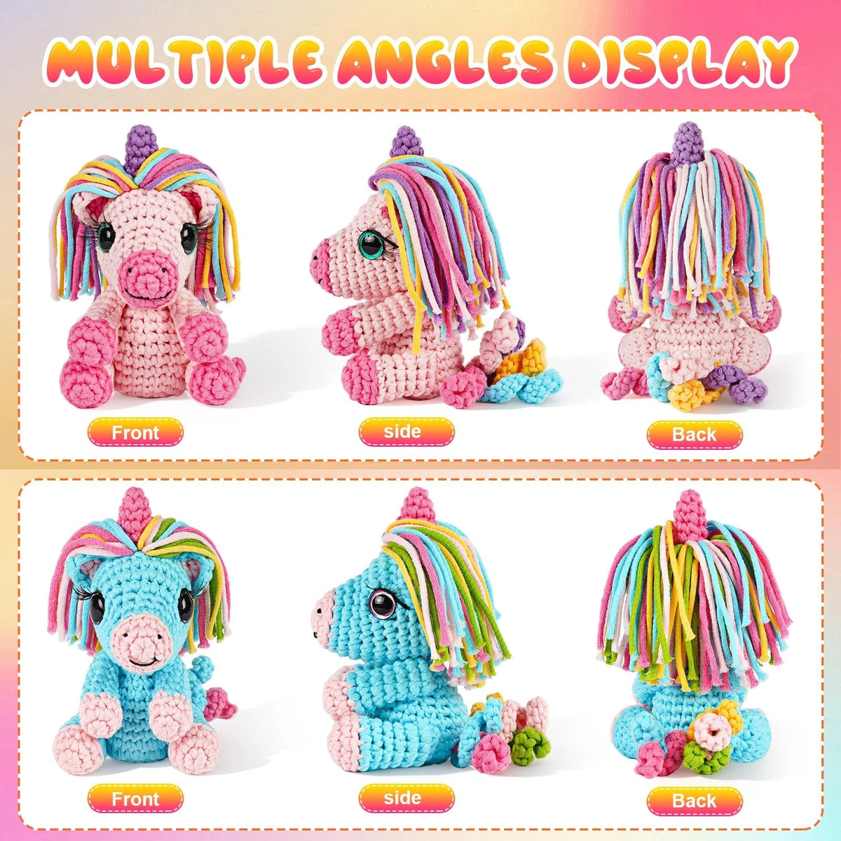 Gipony Crochet Kit for Beginners Animal,Crochet Animal Unicorn