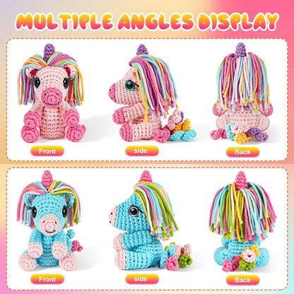 Gipony Crochet Kit for Beginners Animal,Crochet Animal Unicorn