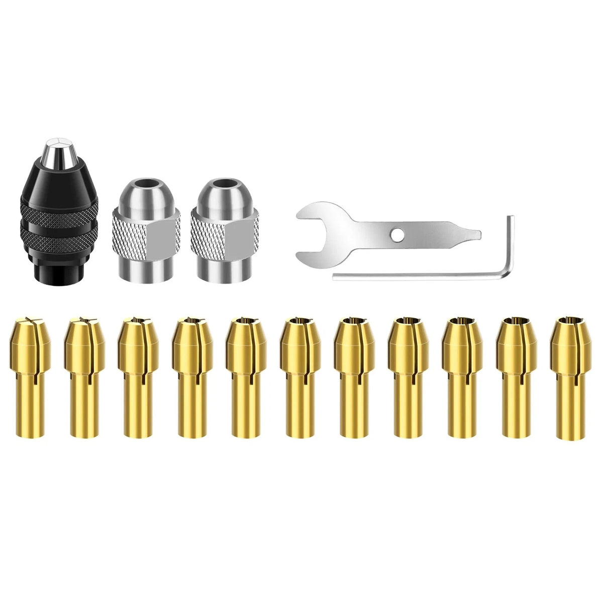16PCS Drill Chuck Collet Set for Dremel perfect for light-duty accessories