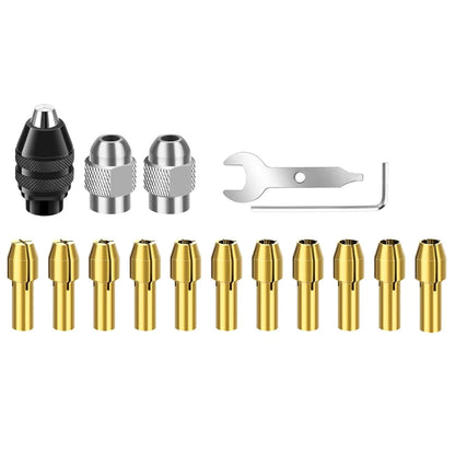 16PCS Drill Chuck Collet Set for Dremel perfect for light-duty accessories