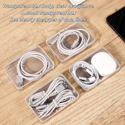 2 Pcs 11 Box Cable Organizer Storage 30x10x6cm/11.87*3.9x2.36 inches, Clear