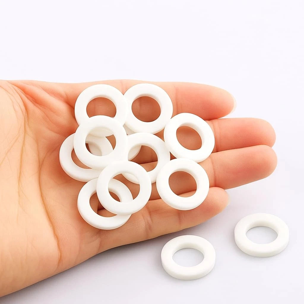 25 pcs 1/2" Silicone Flat Washers – White Sealing Gaskets & Wave 1/2 inch