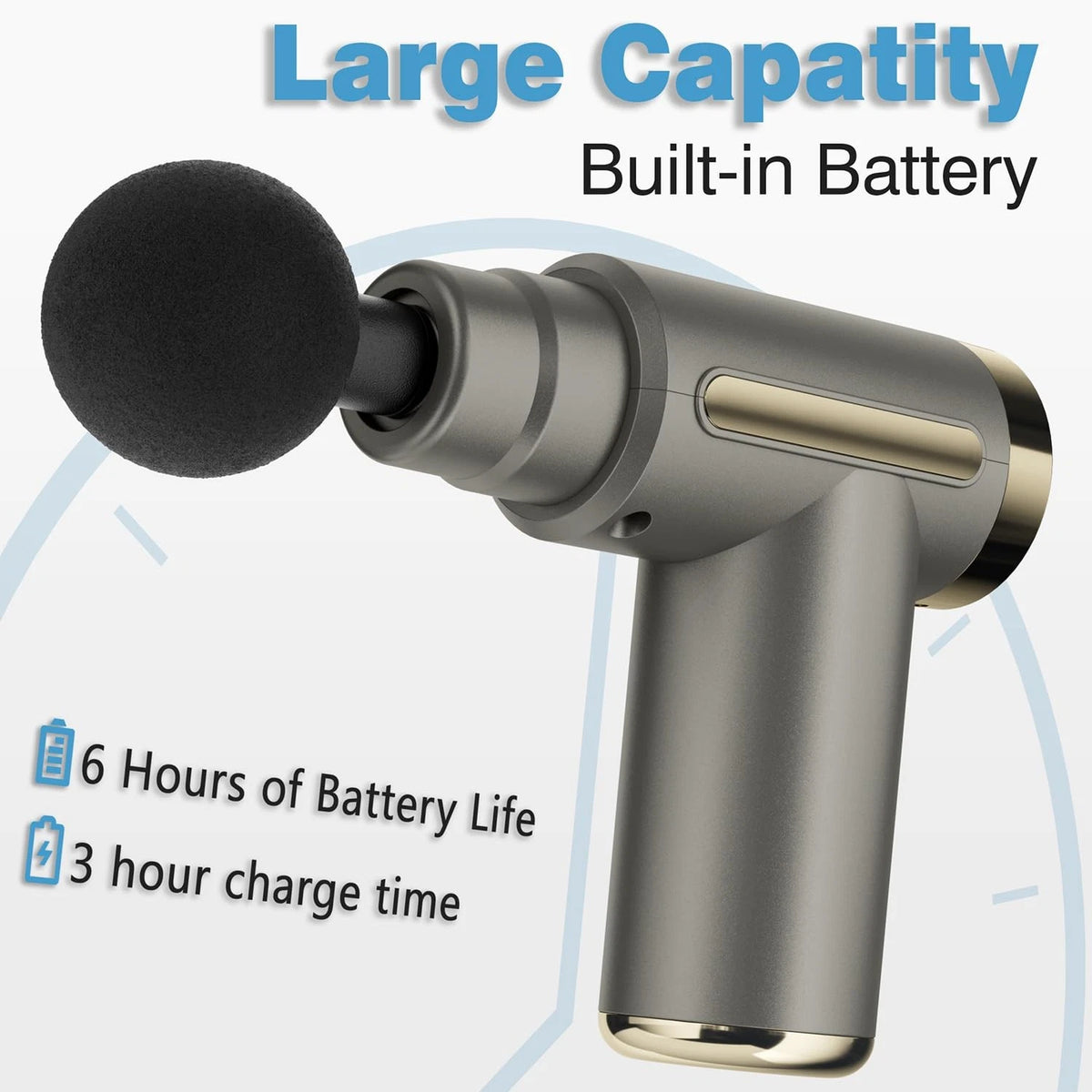 cotsoco Massage Gun Deep Tissue for Pain Relief with 4 Greysilver