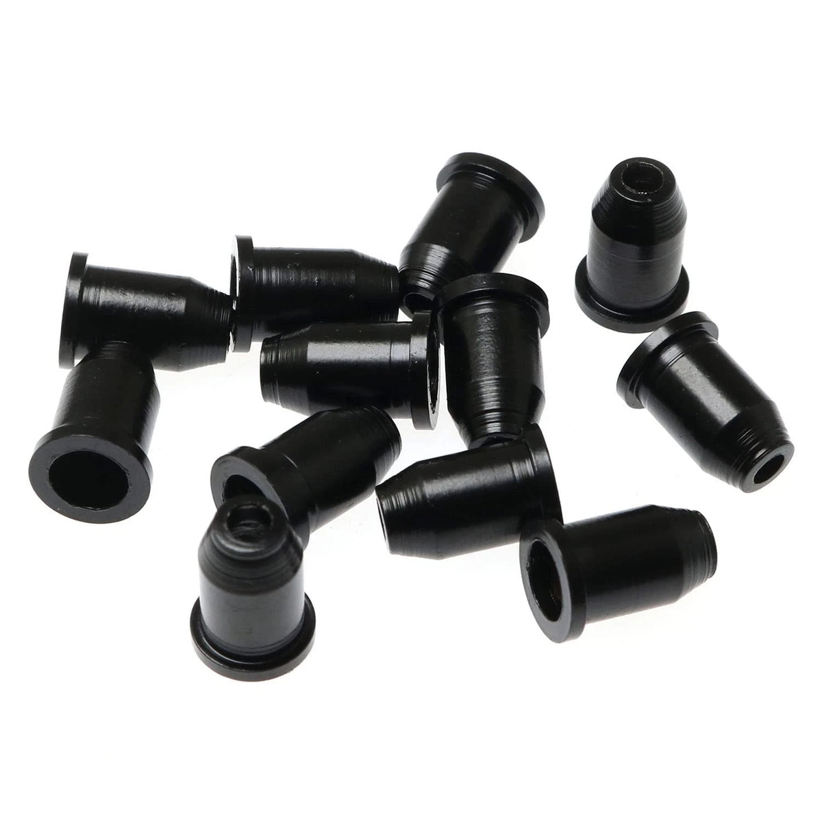 RLECS 2 Set Guitar Ferrules String Caps Mounting Buckle Through Black