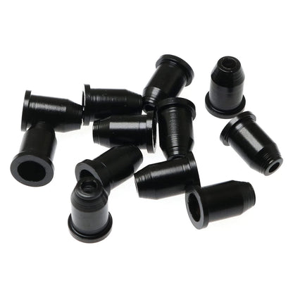 RLECS 2 Set Guitar Ferrules String Caps Mounting Buckle Through Black
