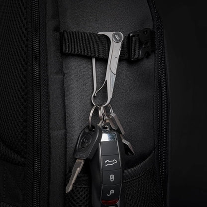Titanium Carabiner Clip, Multifunctional EDC Keychain with Grey