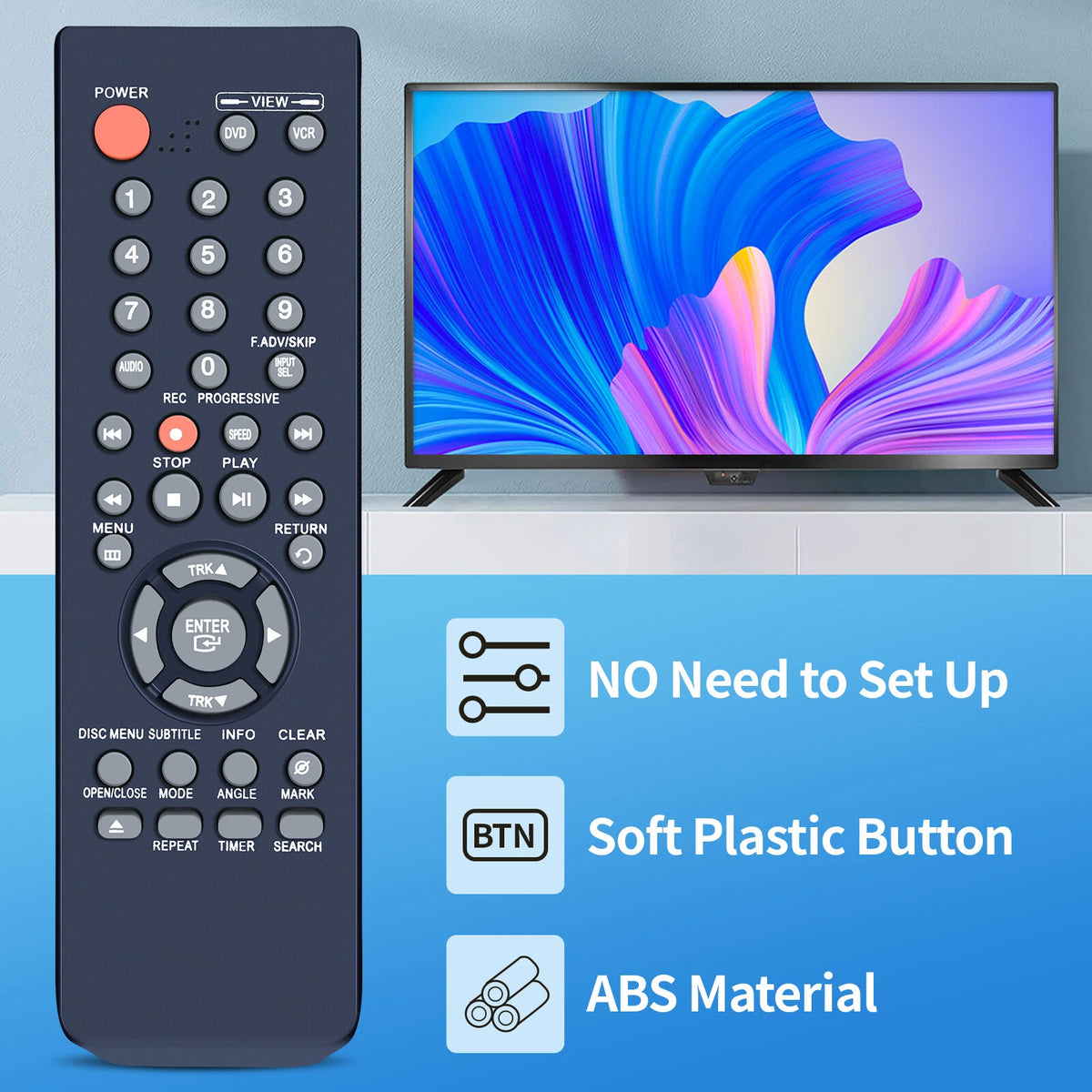 Replacement Remote Control For Samsung 00080C 00051B DVD Player