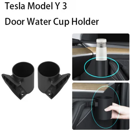 Door Water Cup Holder Storage Box For Tesla Model 3 2017-2023 Model Y 2021-2023