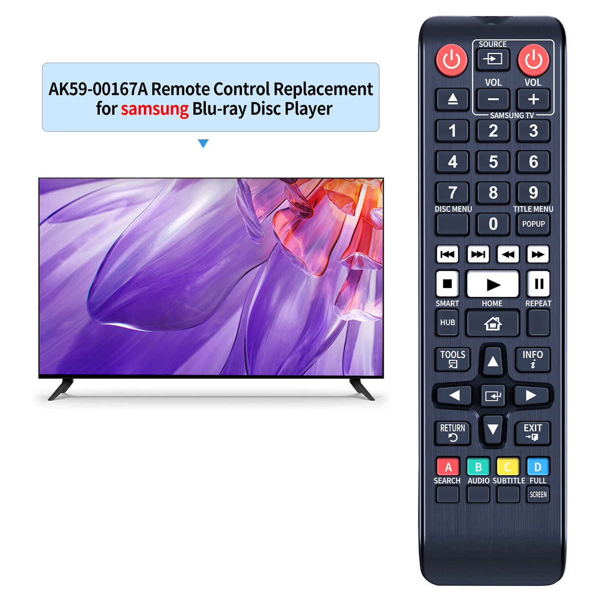 AK59-00167A Remote Control For Samsung Player BD-F6700 BD-F6500