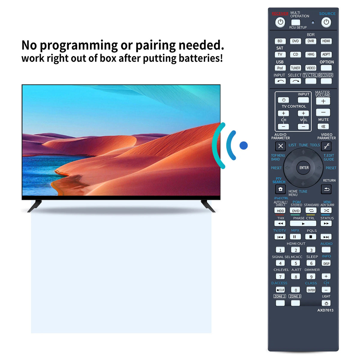 AXD7613 Remote Control For Pioneer AV Receiver SC-LX75 VSX-LX55