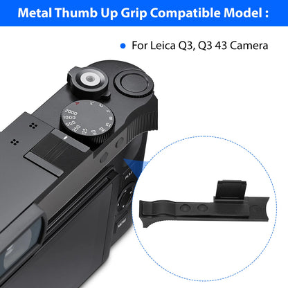 For Leica Q3 ,Q3 43 Thumb Grip Camera Thumb Support Grip Aluminum Handgrip Black