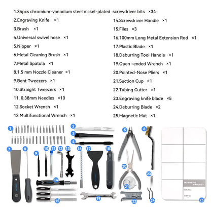 Creality 3D Print Tools Warp Kit 74PCS Comprehensive Printing black