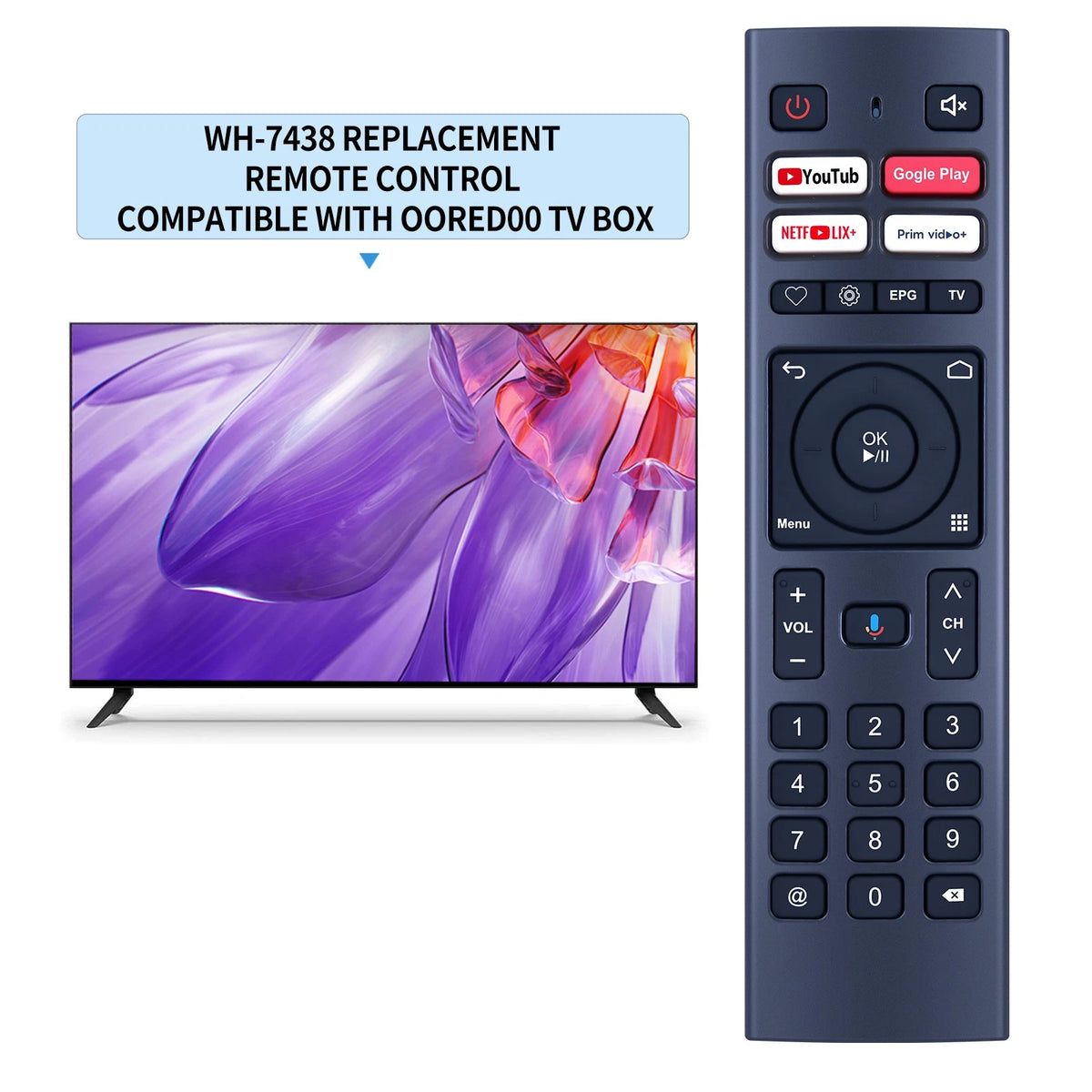Replacement Remote Control For ooredoo TV Box WH-7438