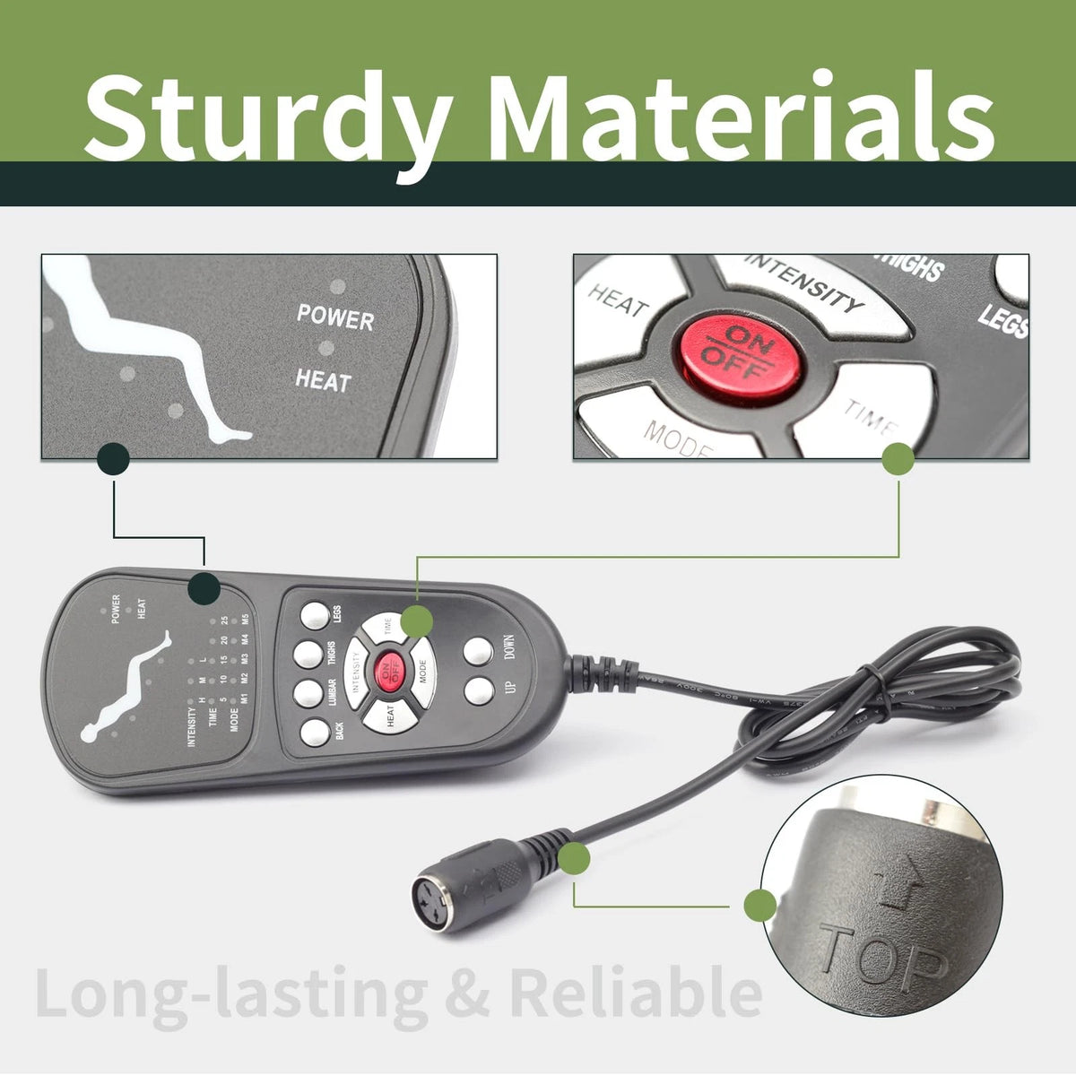 ALLCSM 3 Pin Replacement Massage Function Remote Handset 3 Pin, Black