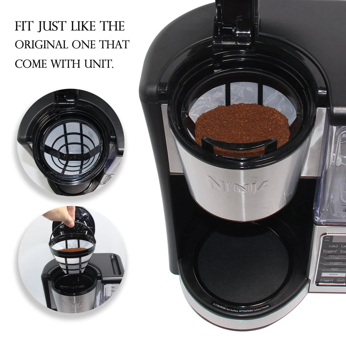 Cestlaive (4-Pack) No.4 Cone Reusable Replacement Coffee Maker #4, Black