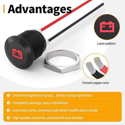 Waterproof Dashboard Indicator Set DC 12V 24V LED Warning Lights Automotive