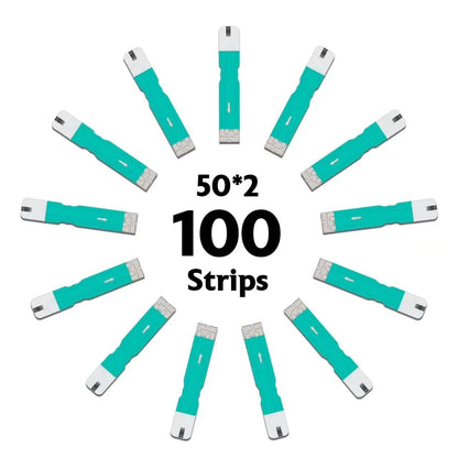 CareLiving BGM101 Blood Glucose Test Strips, for 1 Count (Pack of 100), Green