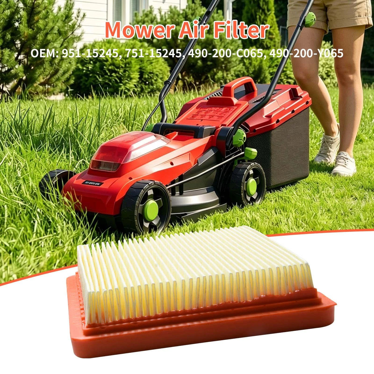 2 Pack Air Filter 751-15245 For MTD 159cc OHV Lawn Mower Improves Combustion