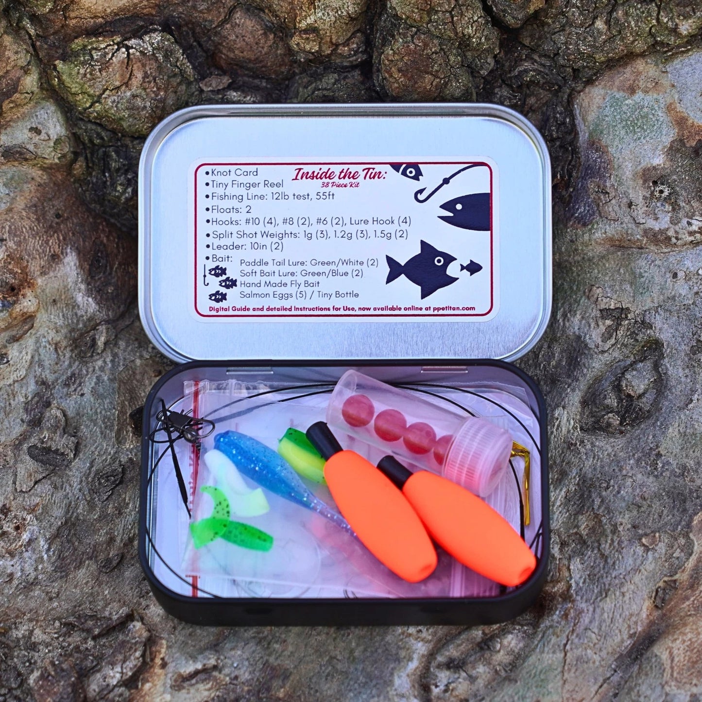 TinTackle Pro – Compact Survival Fishing Kit with Mini Finger Reel | silver