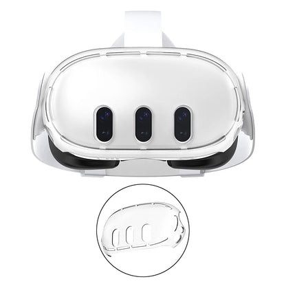 For Meta Quest 3 VR Helmet Protective Cover Transparent PC Case Anti-Collision