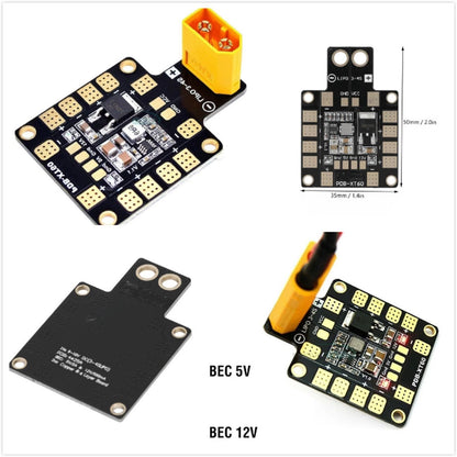PDB-XT60 Copper Power distribution board W/ BEC 5V & 12V 2oz For RC Multirotors