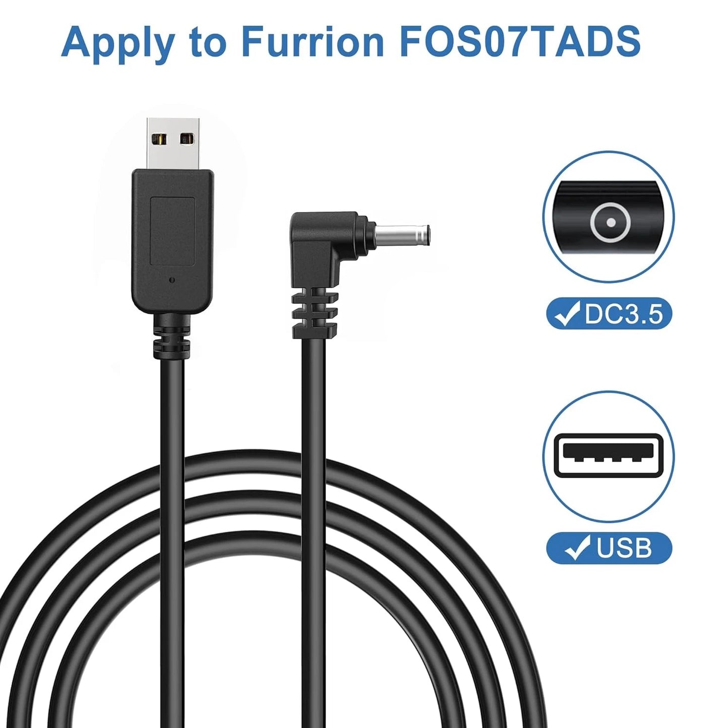 Car Charger Cable,USB to DC Plug Cable for Furrion FOS07TADS Vision S...