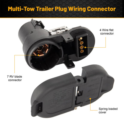 7 Way Trailer Brake Harness Towing Connector w/ Bracket For Ford F-150 2008-14