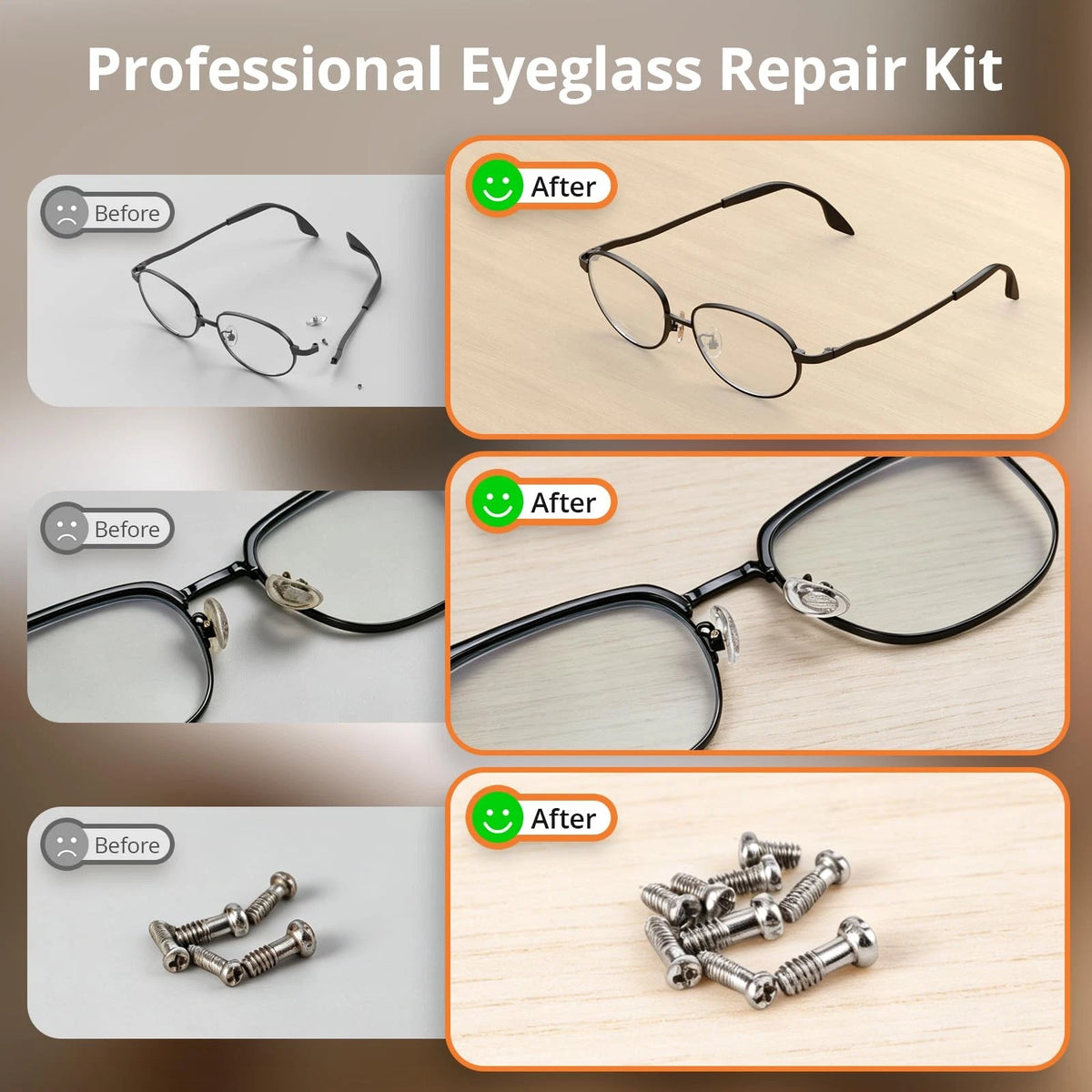 JOREST Eyeglass Repair Kit, Sunglasses/Glasses eyeglass repair kit, Colorful