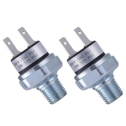 2Pcs Air Compressor Pressure Switch 120-150 PSI For Air Tank 1/4"-18 NPT Port