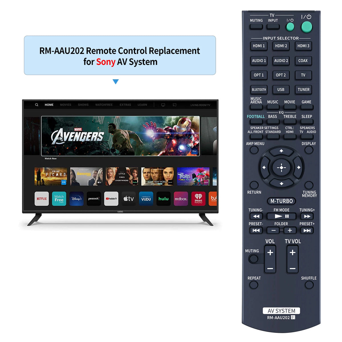 RM-AAU202 Remote Control For Sony AV System HT-M22 HT-M55 HT-M77 STR-KM77