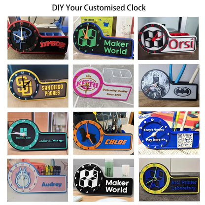 Makerworld MH011 3D Printer Clock Creative Model Components for Bambu Black