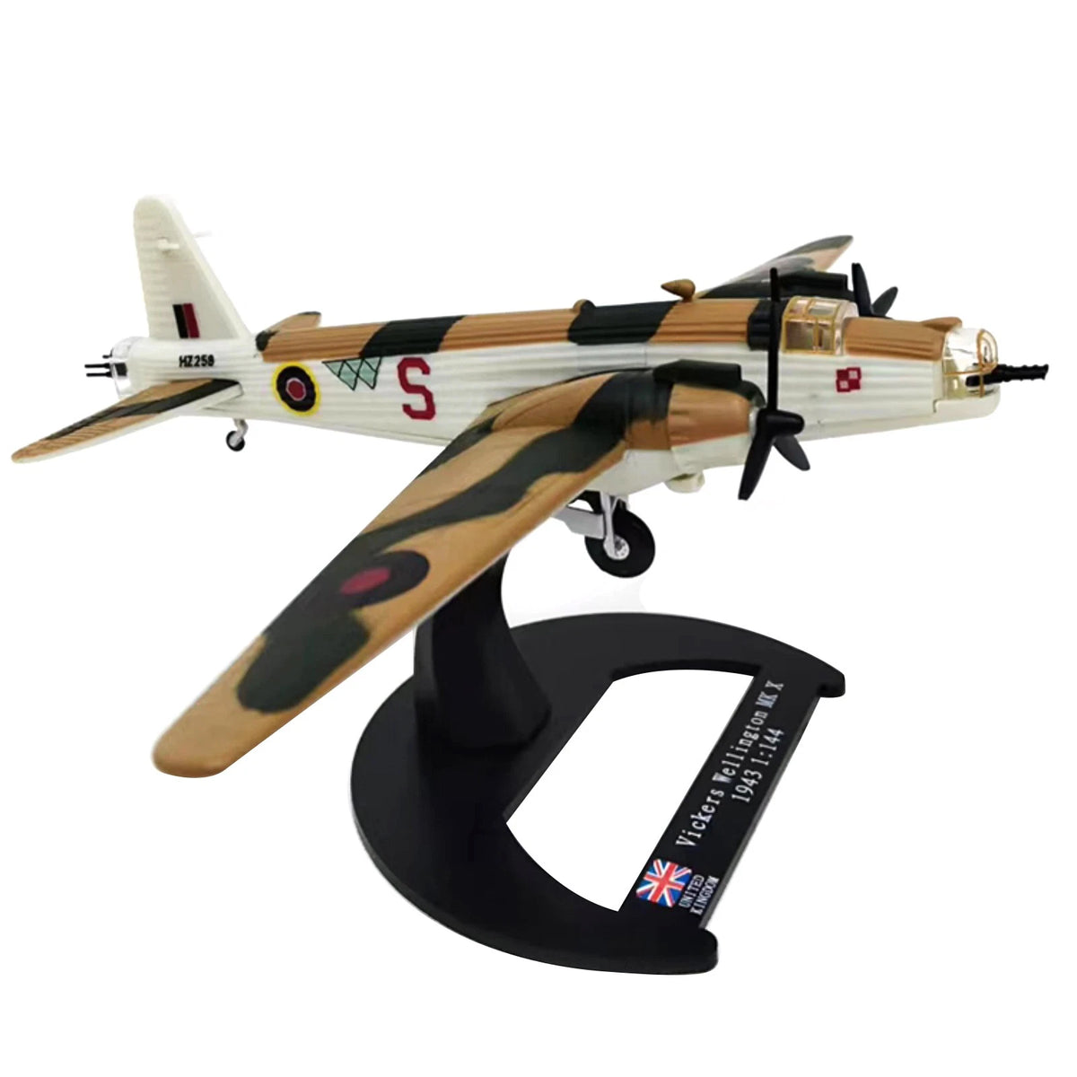 1/144 WWII UK Vickers Wellington Bomber Model Airplane Finished Alloy Decoration
