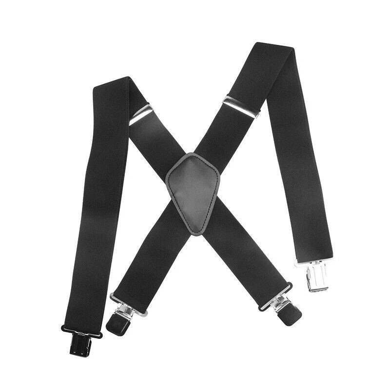 Elastic General Pants Cross Adjustable X-Type Suspender Strap Leather Crosspatch