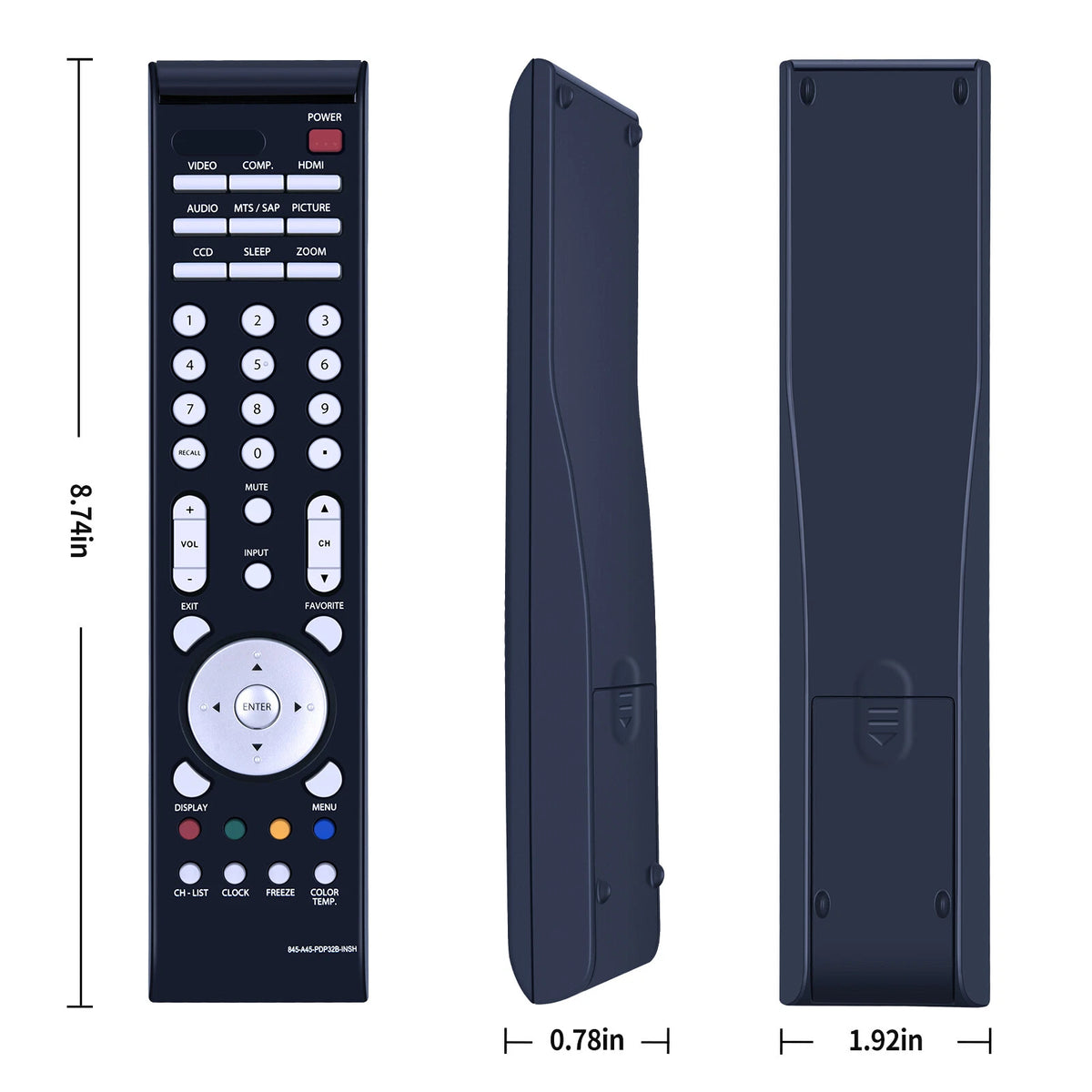 845-A45-PDP32B-INSH Remote Control For Insignia HDTV NS-PDP32-09