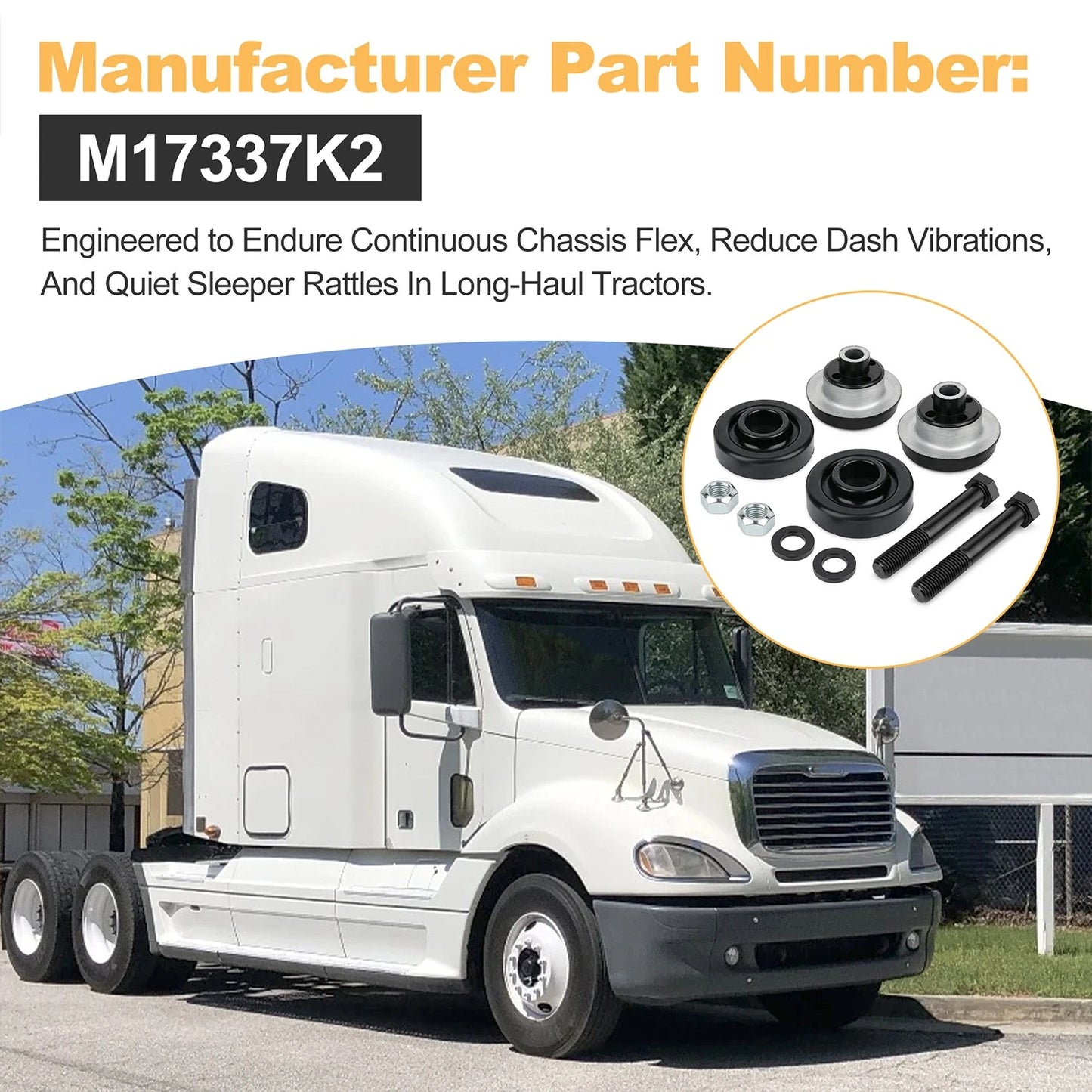 M17337K2 Cab Suspension Bushing Kit for Freightliner Commercial Semi Trucks