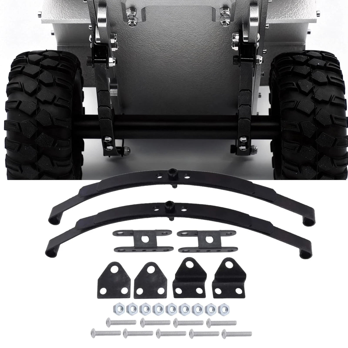 Hobbypark Stiff Leaf Spring Suspension Steel Bar Kit for 1/10 RC Rock Black