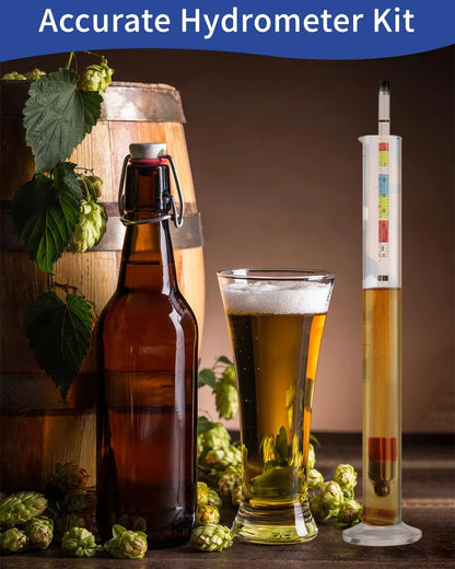 CIMALAB Triple Scale Hydrometer, Plastic Hydrometer with Glass Test Jar