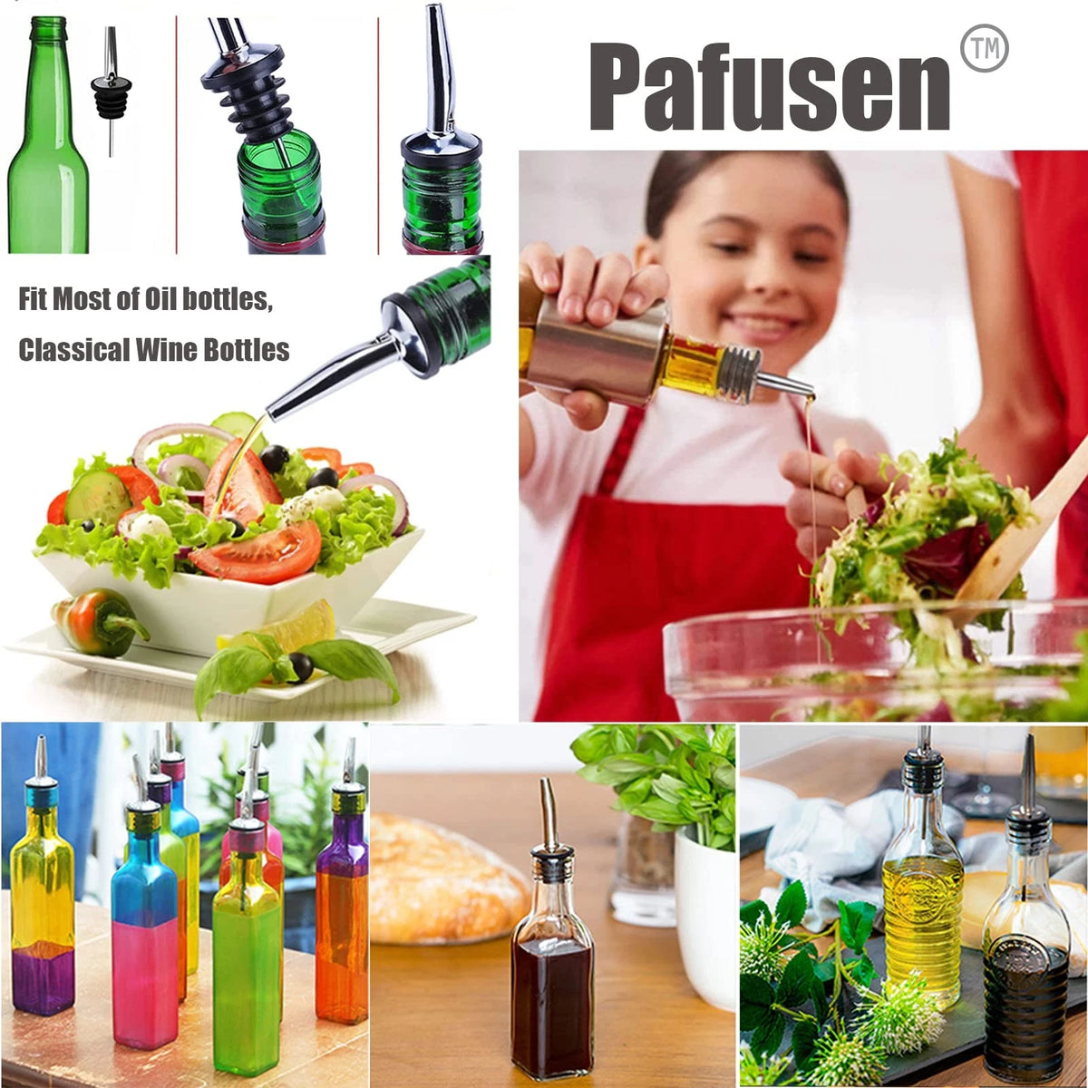 Pafusen 12 Pack Liquor Pour Spout With Dust Caps - Bottle Pourers for Silver