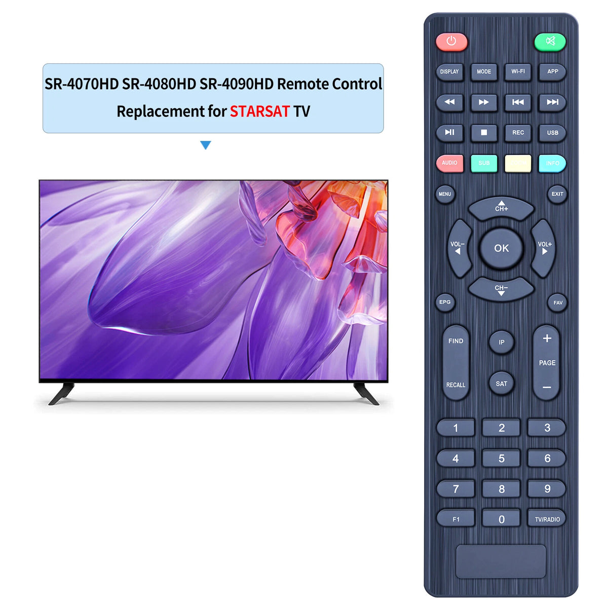 Remote Control For StarSat SR-4070HD SR-4080HD SR-4090HD TV Satellite Receiver