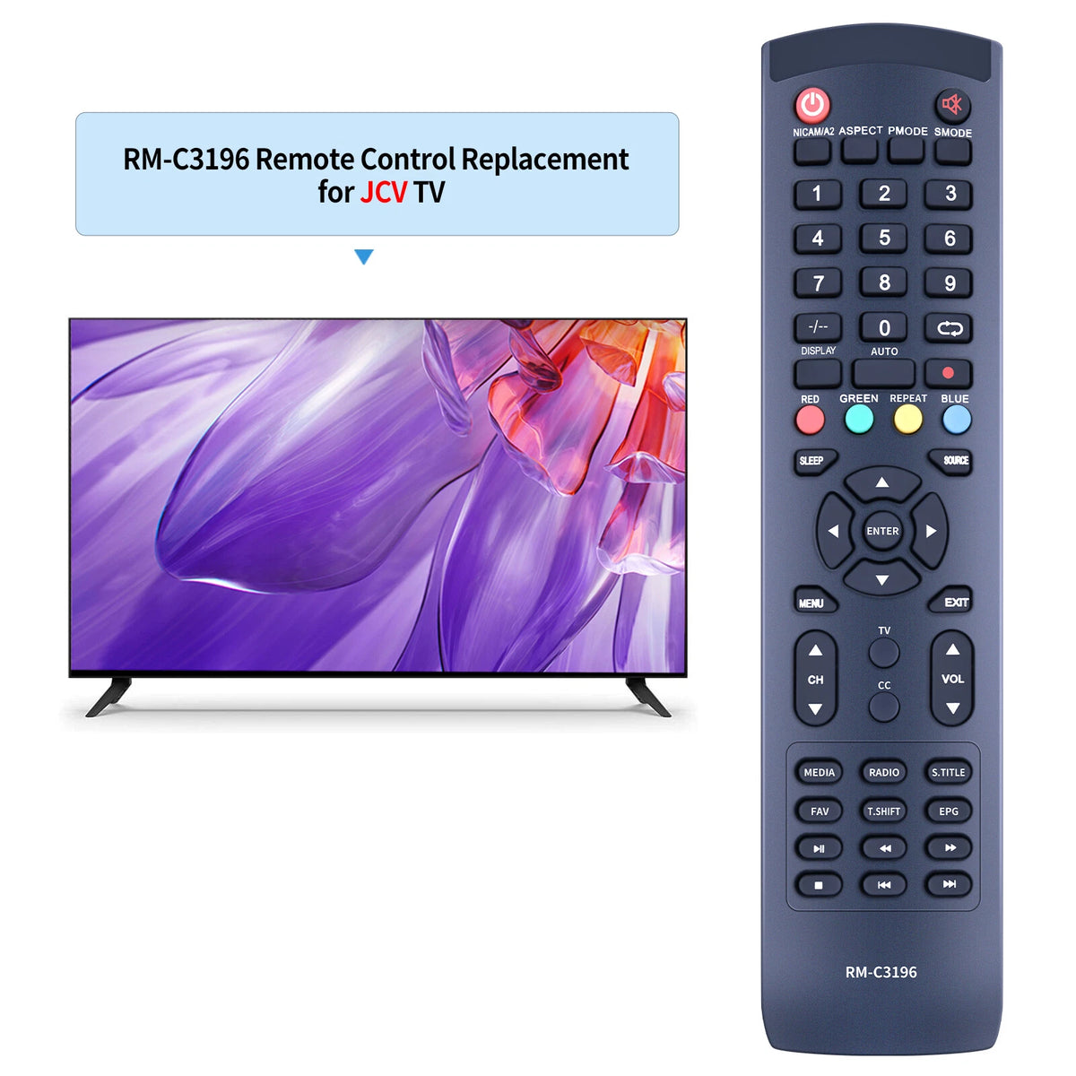 RM-C3196 Remote Control For JVC RM-C3139 LT-32N350 RM-C3157 LED LCD TV