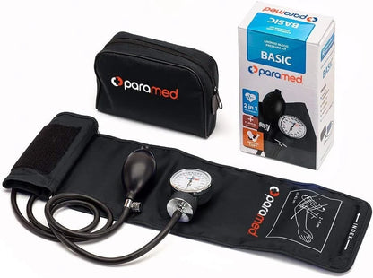PARAMED Aneroid Sphygmomanometer – Manual Blood 1 Count (Pack of 1), Black