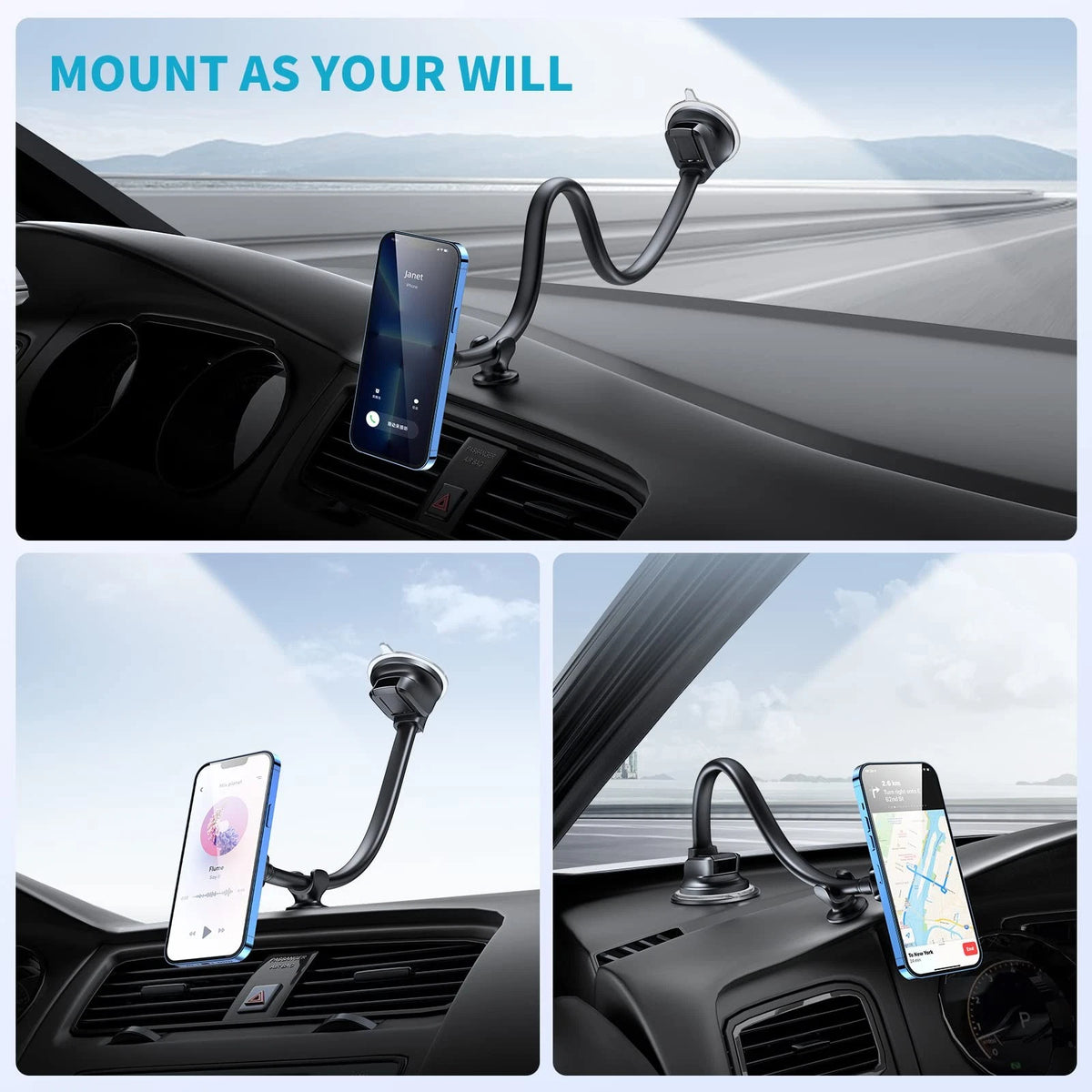 APPS2Car Magnetic Phone Holder Mount with 13-inch Flexible Long Arm & 6...