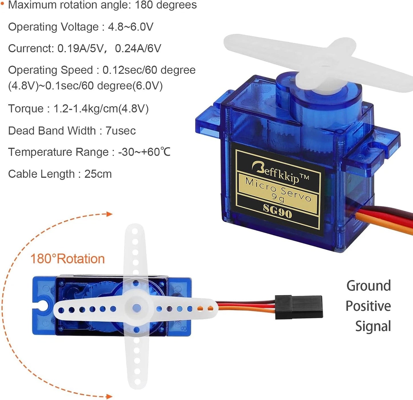 4Pcs SG90 9g Micro Servos for RC Robot Helicopter Airplane Controls Car Boat