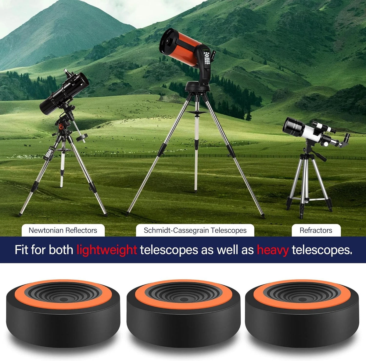 Astromania Anti Vibration Pads for Telescope Mount & Camera Tripod,...