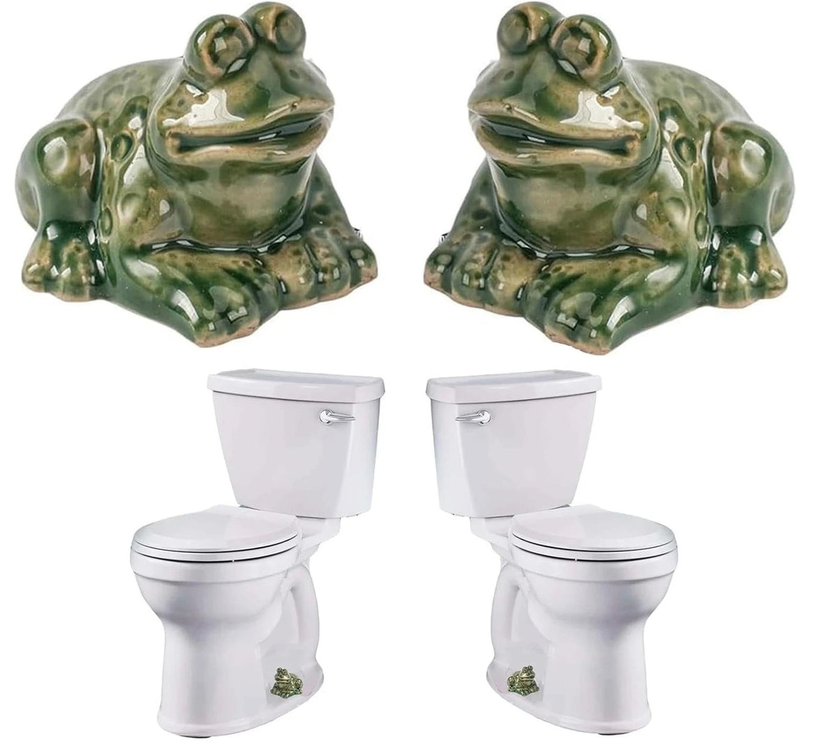 FKOG Ceramic Frog Toilet Floor Bolt Caps, Cute Covers,