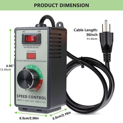 Professional AC Motor Speed Controller 120V for Inductive and Resistive Loads