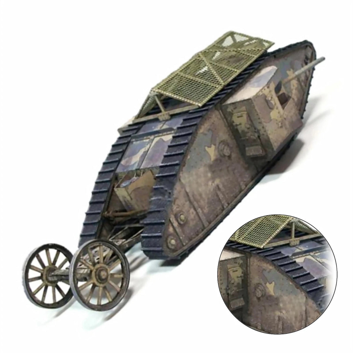 1:35 WWI British Mark.I Male Tank Souvenir Model DIY Unassembled Paper Kit